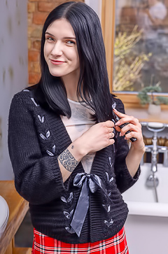 Posy Undresses Seductively In Her Bedroom For A Soothing Bath With Shaved Pussy And Tattoos