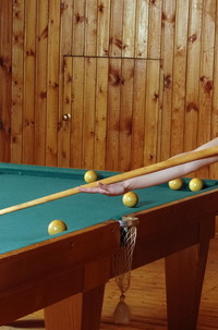 Nude Lilian Playing Pool