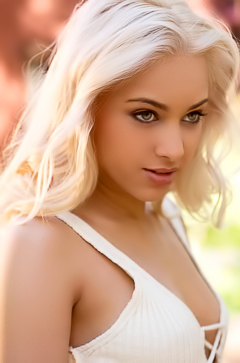 Erotic looking blonde Uma Jolie