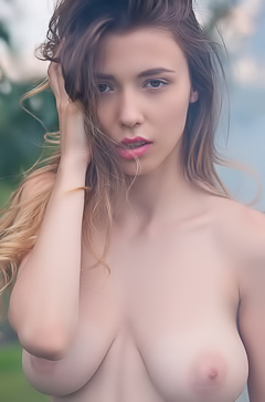 Mila Azul creates a sexy, smoky, naked scene