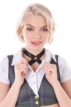 Sweaty Ashby Winter In Schoolgirl Outfit