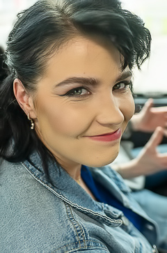Dominating Federika Claims His Attention on a Crowded Bus